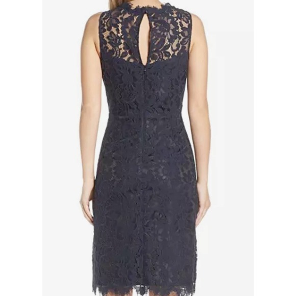 Eliza J Navy Blue Lace over Sleeveless Sheath Dress NWT Size 12 - Picture 8 of 12